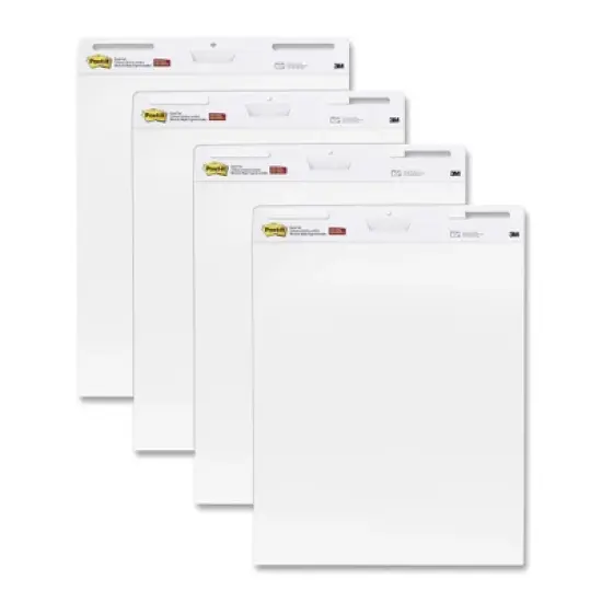 Post-It Self-Stick Easel Pad, 25 x 30 Inches, Unruled, White, 30 Sheets, Pack of 4 image {2}