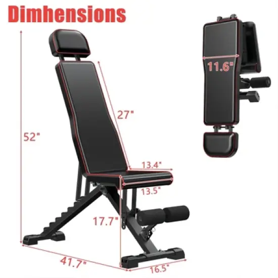 SUGIFT Weight Bench Adjustable Strength Training Bench for Full Body Strength Training Fast Folding image {1}