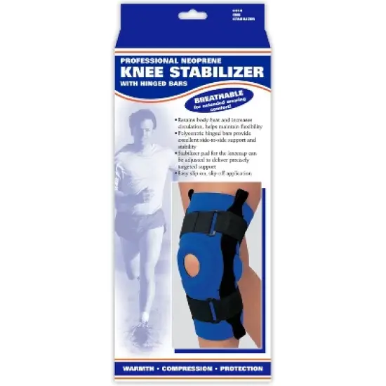 OTC Knee Stabilizer, Hinged Bars, Neoprene, Black image {3}