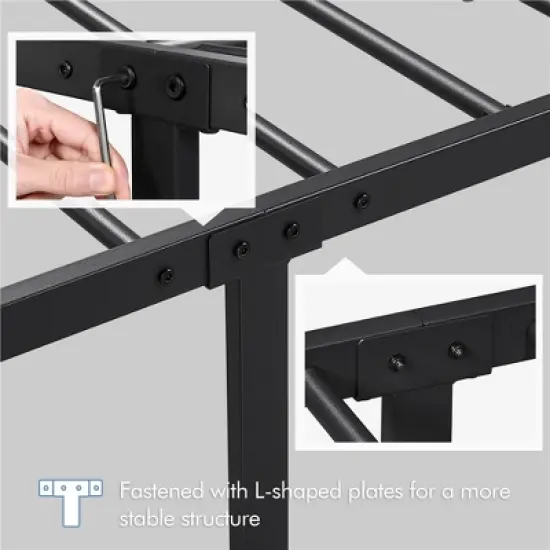 Yaheetech Simple Metal Bed Frame with Curved Design Headboard and Footboard image {7}