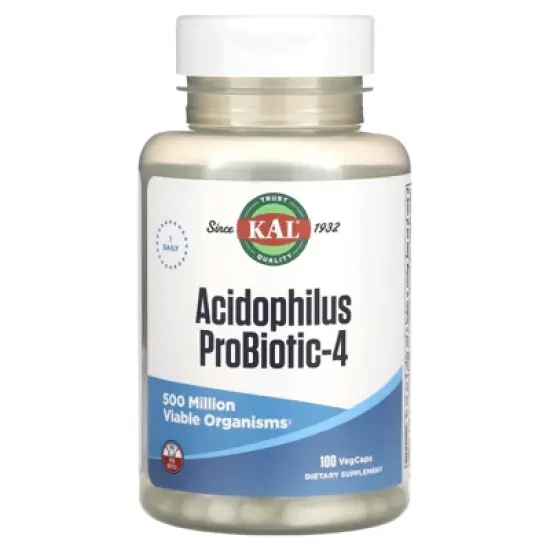KAL Acidophilus Probiotic-4, 100 VegCaps image {2}