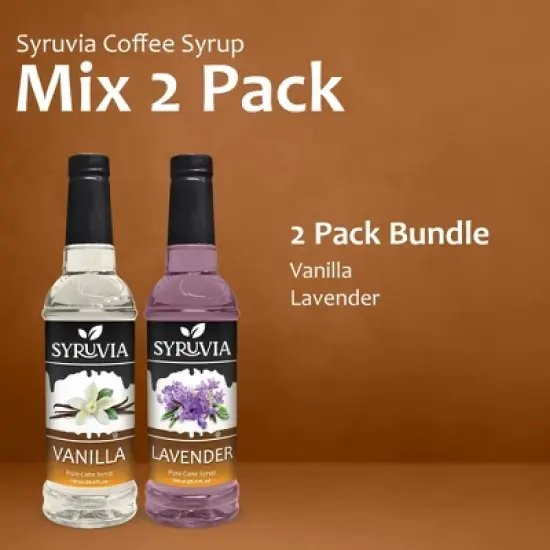 Syruvia Coffee Flavors Variety Pack: Vanilla & Lavender 25.4 fl oz Syrup image {5}