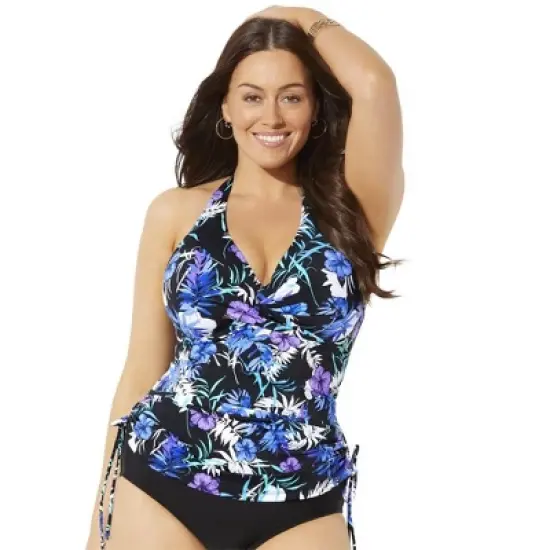 Swimsuits for All Women&rsquo;s Plus Size Adjustable Underwire Tankini Top image {1}