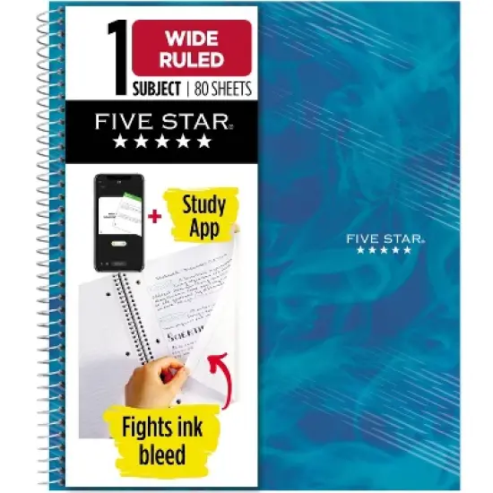 Five Star Active 1 Subject 80ct Wide Ruled Notebook Assorted image {8}