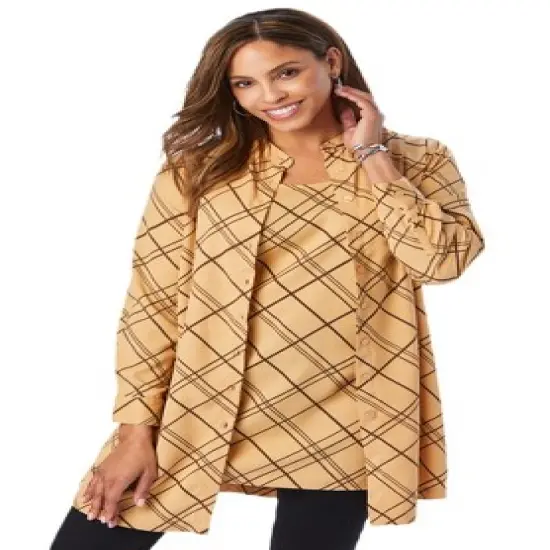 Jessica London Women&rsquo;s Plus Size Georgette Button Front Tunic image {9}