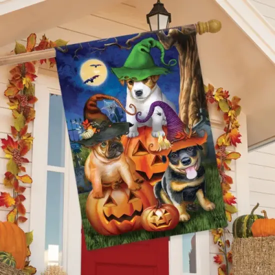 Spooky Pups House Flag 28" x 40" Briarwood Lane image {2}