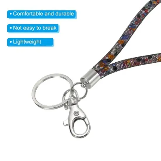 Unique Bargains Crystal ID Card Wristlet Bling Keychain Lanyards with Metal Clasps image {3}