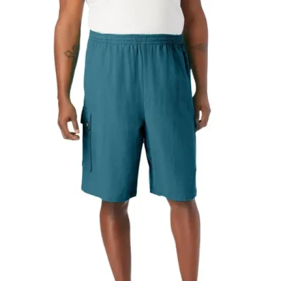 KS Island by KingSize Men's Big & Tall Full Elastic Waist Gauze Cargo Shorts image {8}