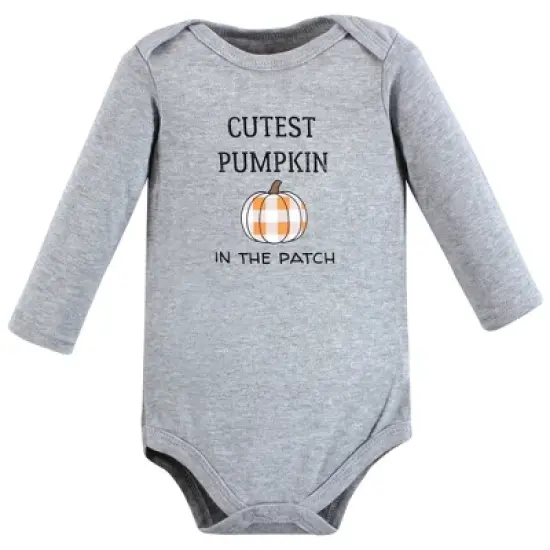 Hudson Baby Infant Boy Cotton Long-Sleeve Bodysuits, Pumpkin Truck 3-Pack image {4}