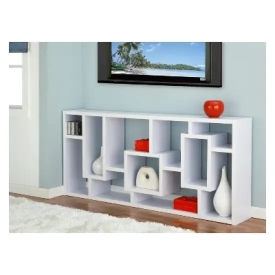 71" Heather 16 Shelf Bookcase White - miBasics image {2}
