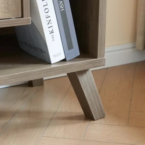 KTMBDW Cube Bookshelf, 2 Tier Bookcase with Legs,Retro Wood Bookshelves Storage Organizer Shelf,Freestanding Open Book Shelves for Bedroom,Living Room image {3}