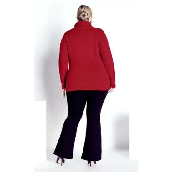 Women's Plus Size Rosie Cable Knit Sweater - ruby port | AVENUE image {4}