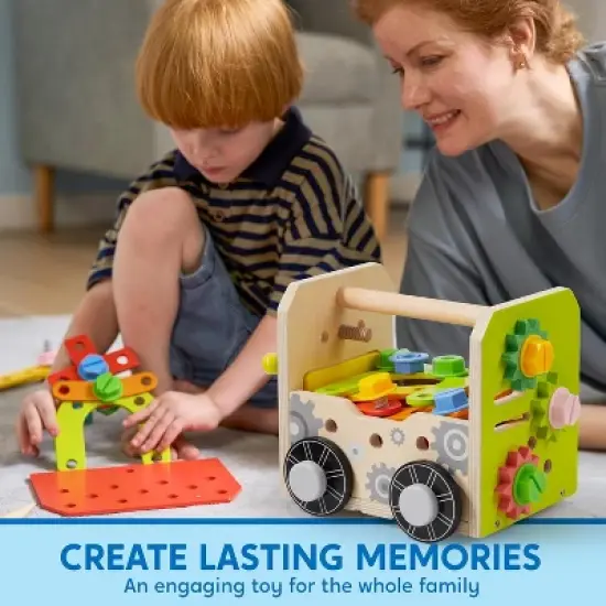 51PCS Kids Wooden Educational Tool Set for Boys Girls, Montessori Toys for 3 4 5 6 Year Old, Learning Construction Toys, Christmas Birthday Gift image {6}