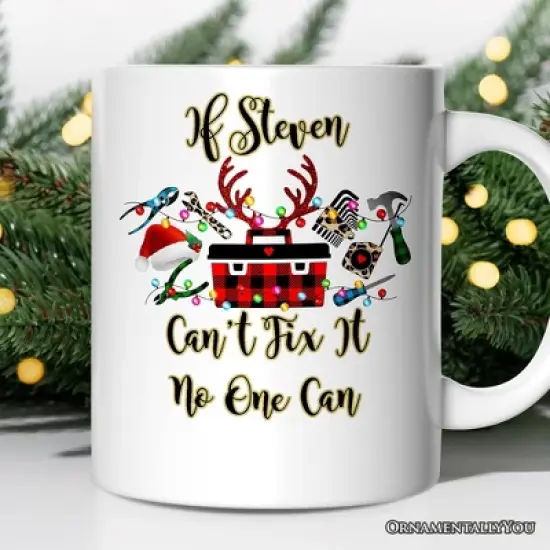 Handyman Buffalo Plaid Christmas Mug Woodworking Gift (Non-Custom Only)| OrnamentalyYou image {4}
