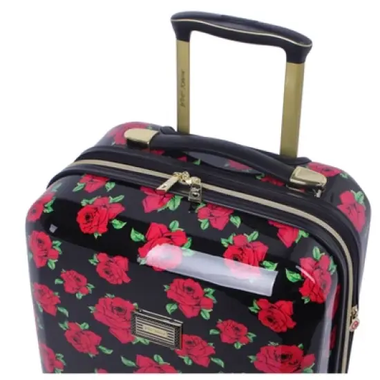 Betsey Johnson Expandable Hardside Large Checked Spinner Suitcase image {3}