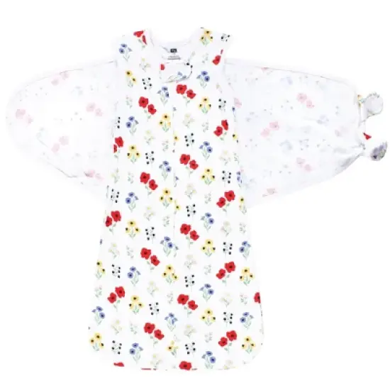 Hudson Baby Infant Girl Convertible Swaddle Sleep Sack, Wildflower image {2}