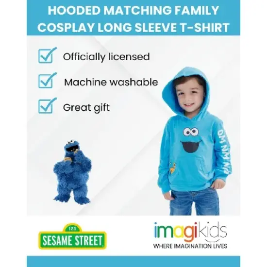 Sesame Street Hooded Matching Family Cosplay Long Sleeve T-Shirt Toddler image {1}