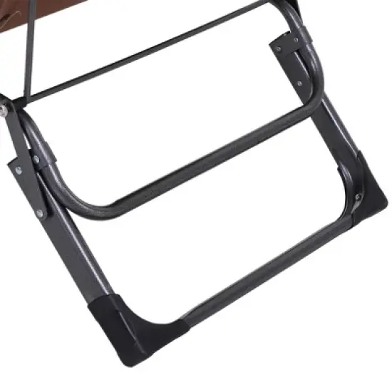 Outsunny 2-in-1 Folding Patio Lounge Chair w/ Pillow, Outdoor Portable Sun Lounger Reclining to 120&deg;/180&deg;, Oxford Fabric image {4}