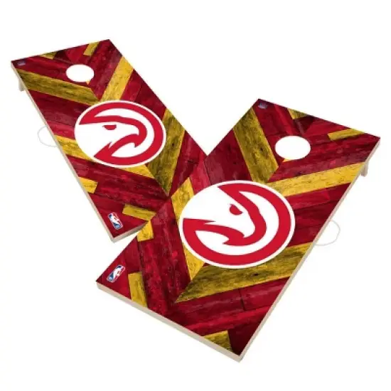 NBA Atlanta Hawks 2'x4' Solid Wood Cornhole Board image {1}