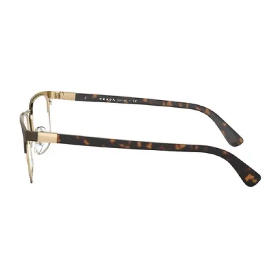 Prada PR 54TV 01U1O1 Unisex Rectangle Eyeglasses Matte Burnished/Pale Gold 57mm image {2}
