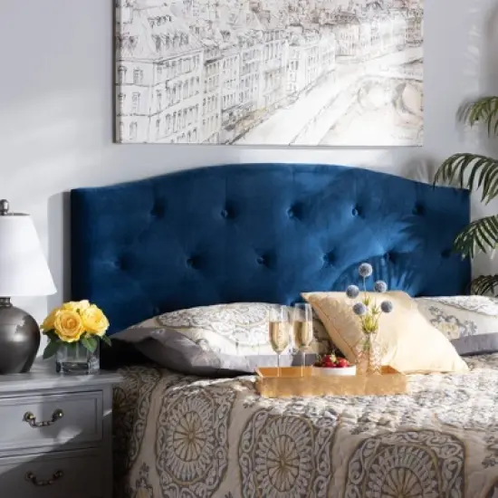 Leone Velvet Fabric Upholstered Headboard - Baxton Studio image {3}