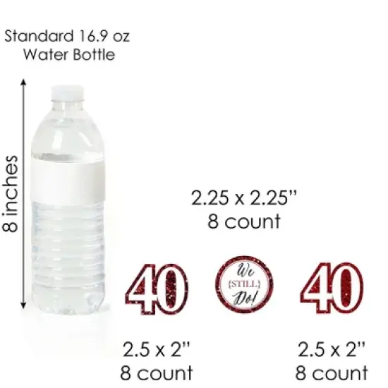 Big Dot of Happiness We Still Do - 40th Wedding Anniversary - Cupcake Decoration - Anniversary Party Cupcake Wrappers and Treat Picks Kit - Set of 24 image {5}