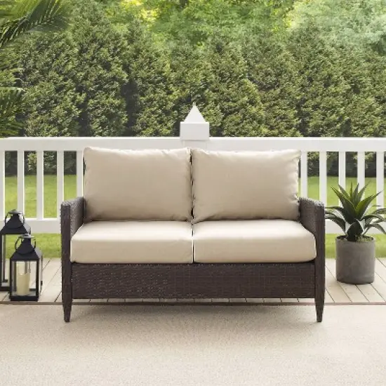 Crosley Kiawah Wicker Outdoor Patio Loveseat image {5}