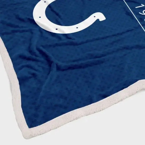 NFL Indianapolis Colts Legacy Script Sherpa Flannel Fleece Blanket image {2}