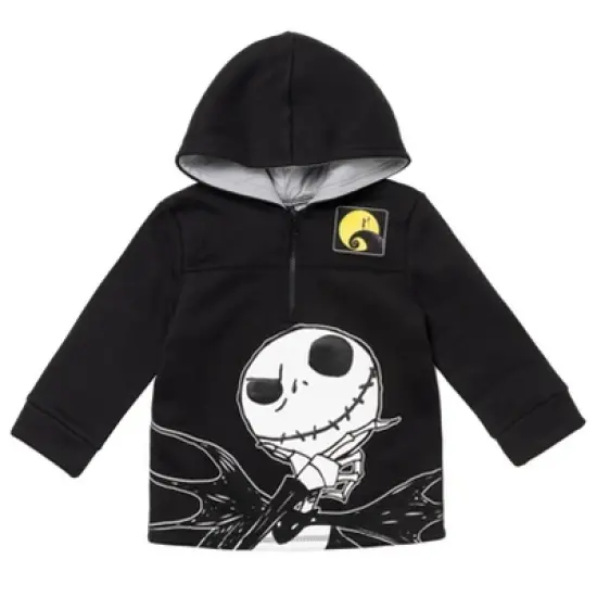 Disney Nightmare Before Christmas Fleece Jack Skellington Oogie Boogie Sally Quarter Zip Hoodie Little Kid image {7}