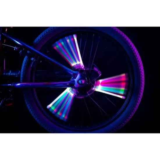 Brightz Spin Morphing Bicycle Spoke Tubes LED Light: Silicone & ABS Material, 20-Hour Battery image {3}