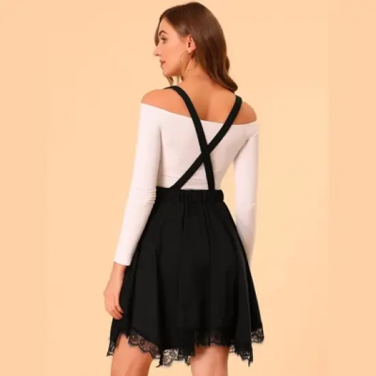 Allegra K Women's Halloween Gothic Skirt Flare Asymmetrical Hem Tulle Steampunk Overall Skirts image {4}