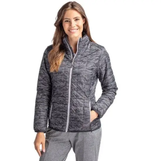 Cutter & Buck Rainier PrimaLoft&reg; Womens Eco Insulated Full Zip Printed Puffer Jacket image {1}
