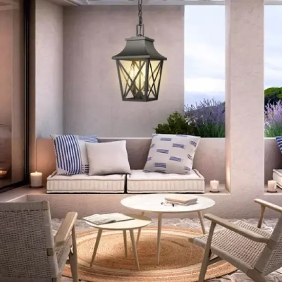 YUHAO Outdoor Gazebo and Porch Anti-Rust Waterproof Outdoor Ceiling Light Modern  Black(1 PACK) image {6}