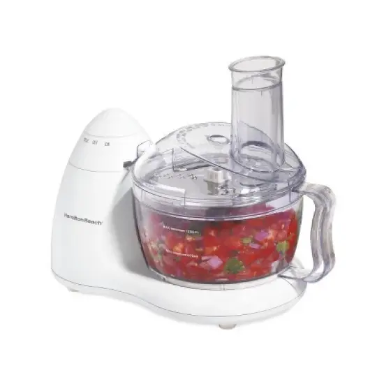 Hamilton Beach Food Processor 70450: 8-Cup Capacity, 300-Watt, Dishwasher-Safe Parts, Mini Chopper, 1 Speed, White image {3}