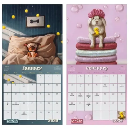 Trends International 2026 Lucia Heffernan Paws and Relax 12"x12" Wall Calendar image {5}