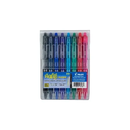 Pilot FriXion Clicker Retractable Gel Pens Fine Point Assorted Color Inks 8/Pack (FXCC8002F-P) 13285 image {1}
