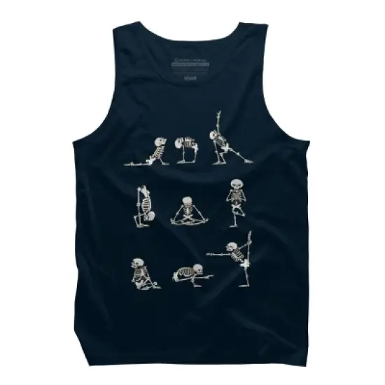 Men's Design By Humans Skeleton Yoga By huebucket Tank Top image {6}