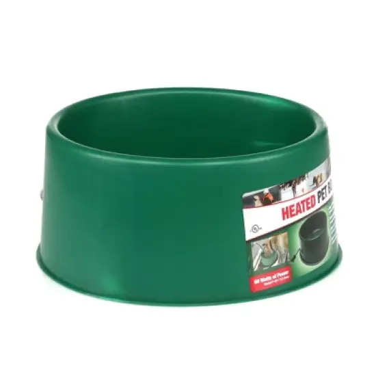 Farm Innovators P-60 1.5 Gallon Electric Heated Pet Water Bowl with Thermostatic Control and Anti Chew Cord Protector, 60 Watt, Green image {3}