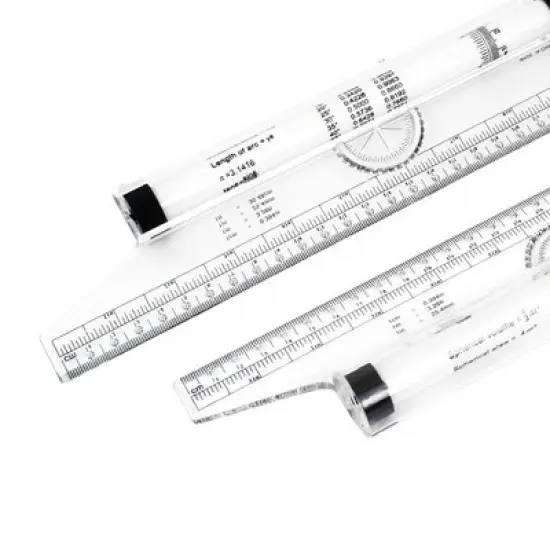 Unique Bargains Plastic Multifunctional Measuring Parallel Rolling Ruler 2 Pcs image {5}