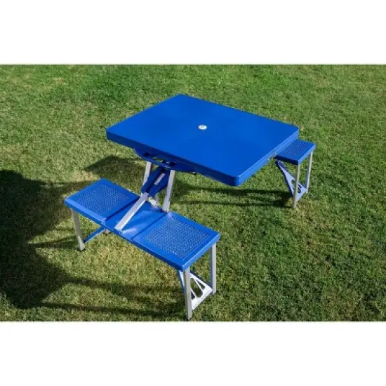 Oniva Rectangle Portable Dining Table with Seats - Royal Blue image {2}