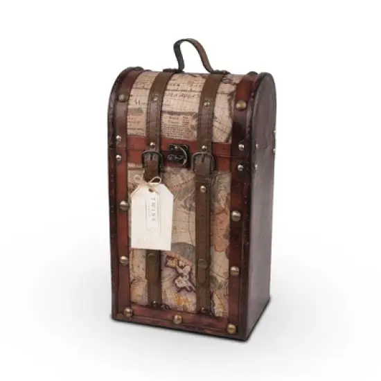 Twine Old World Wooden Wine Bottle Gift Box image {5}