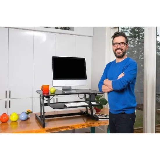 Basic Height Adjustable Sit to Stand Desk Computer Riser - Rocelco image {6}