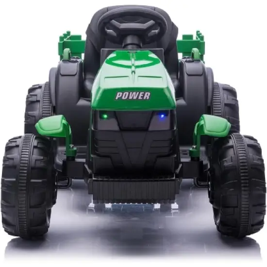 12V Kids Ride-On Tractor with Detachable Trailer, Remote Control, LED Lights, Battery Powered Farm Vehicle Toy Car Gift for Boys and Girls image {4}