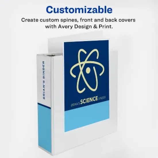 Avery Heavy-Duty View 3 Ring Binder with 3 Inch Rings, 10 Tab Customizable Table of Contents Binder Dividers, Office Supplies Set (01678) image {1}