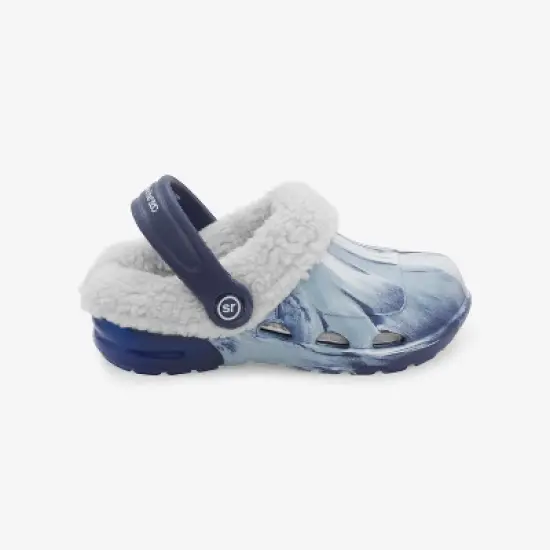 Stride Rite 360 Bray Kid's Machine Washable Lined Light-Up Slip-On Clog | 4 | Blue Swirl image {1}
