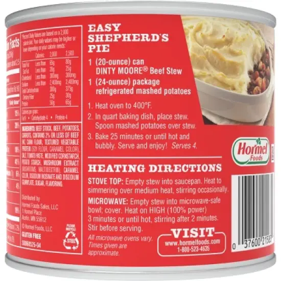 Dinty Moore Gluten Free Beef Stew - 20oz image {3}