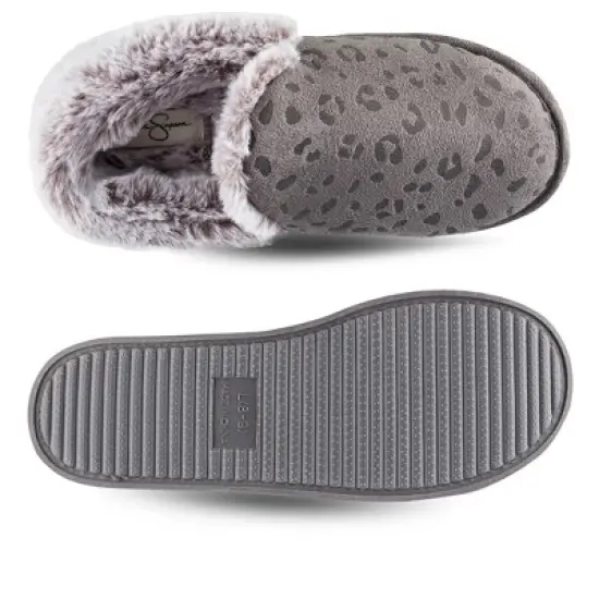 Jessica Simpson Women's Leopard Embossed Slip-On Plush Slipper image {3}