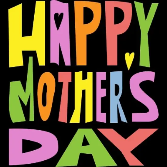 Junior's Design By Humans Happy Mother's Day Colorful Text By Yunta T-Shirt image {1}