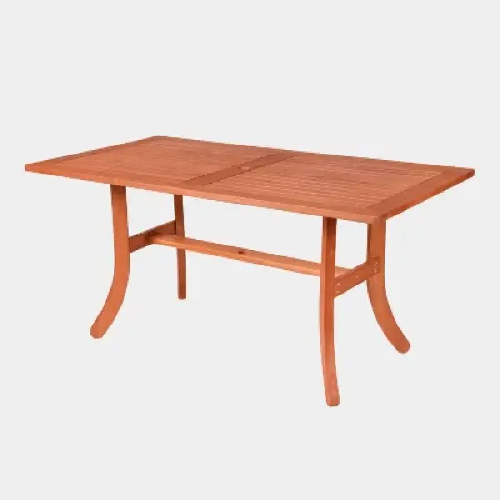 Vifah 3pc Malibu Eucalyptus Outdoor Patio Dining Set with 48" Benches Tan image {5}