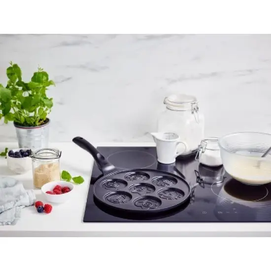 Kitchenfun Blini Nonstick Mini Pancake Crepe Maker - 7 Smiley Pancakes image {8}